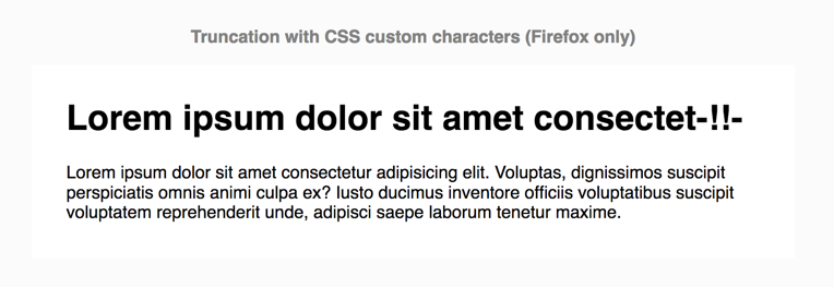 Only Firefox has support for text-overflow with custom characters