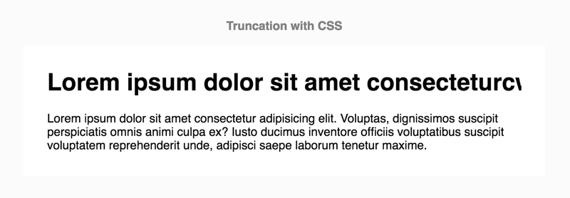 Long titles can be truncated using CSS text-overflow:clip;