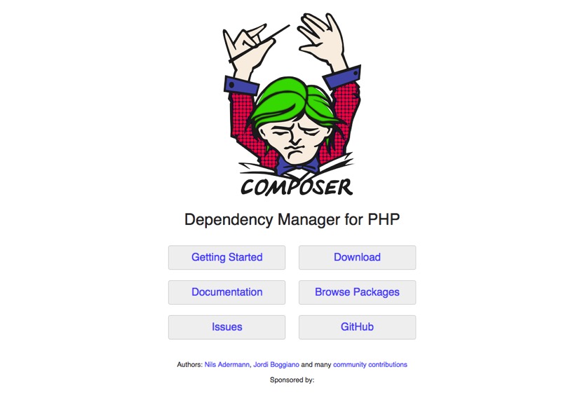 Fig 1: The official website of Composer, a dependency manager for PHP
